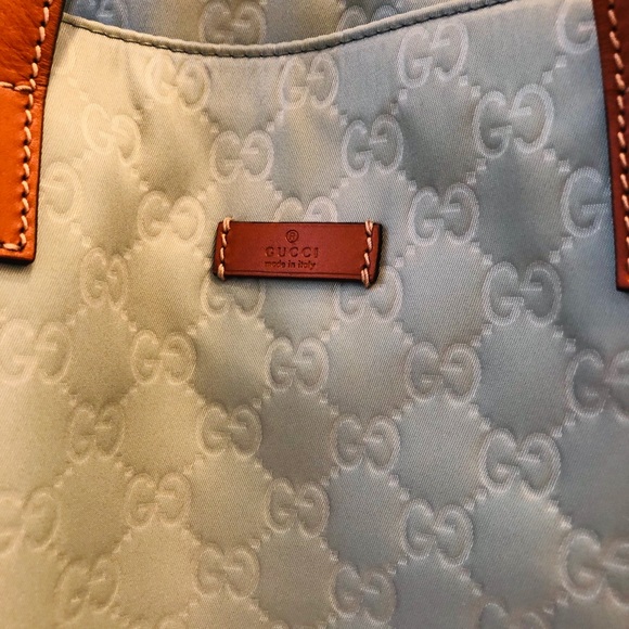 Gucci GG nylon with leather straps large tote bag - Picture 2 of 8